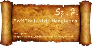 Székelyhidi Henrietta névjegykártya