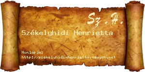 Székelyhidi Henrietta névjegykártya