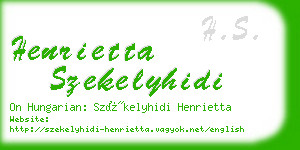 henrietta szekelyhidi business card